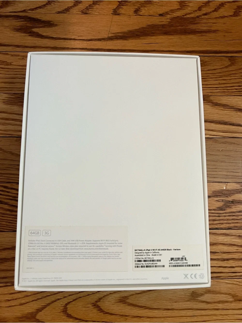 BOX ONLY Apple iPad 2 Box from 2011